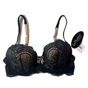 Le mystere Isabella Bra 36C Memory Foam Padded Underwire Lace *New With Tags*